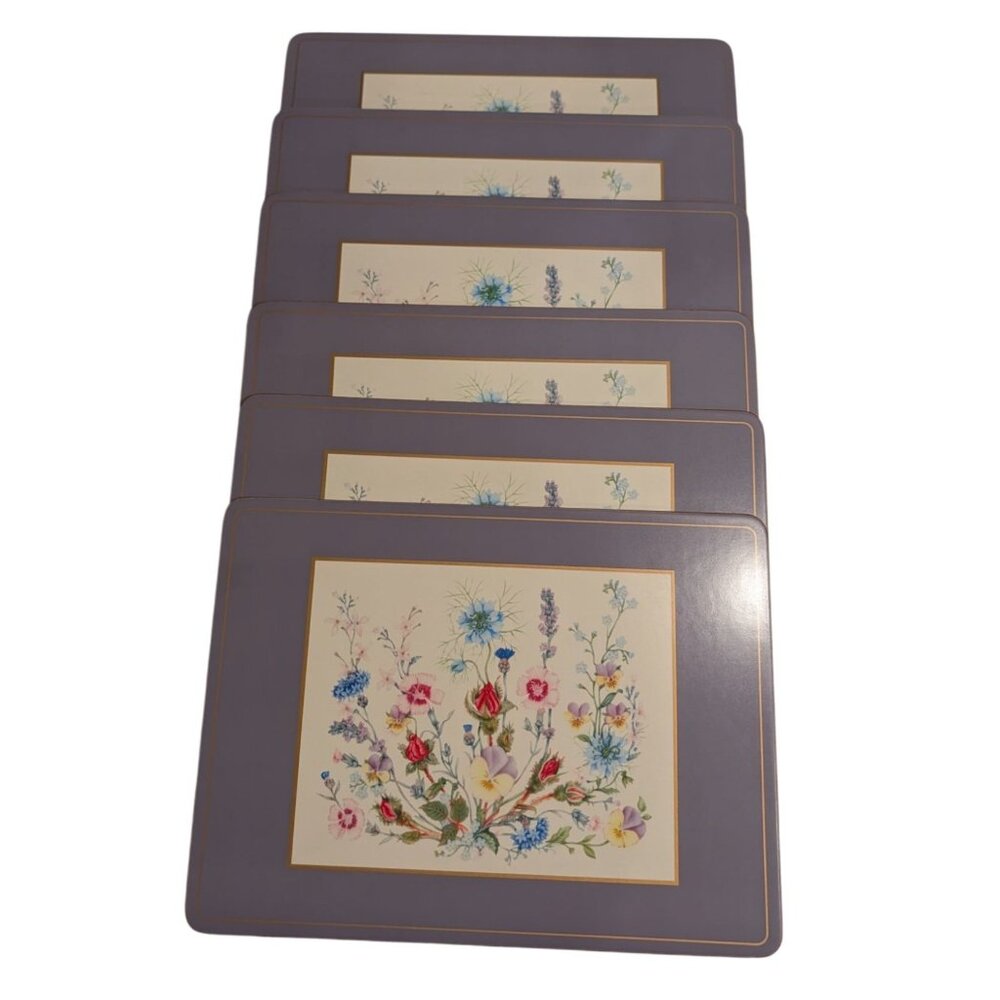 Aynsley Wild Tudor 12" X 9" Placemat Set of 6 Flower Design acrylic - Picture 4 of 14